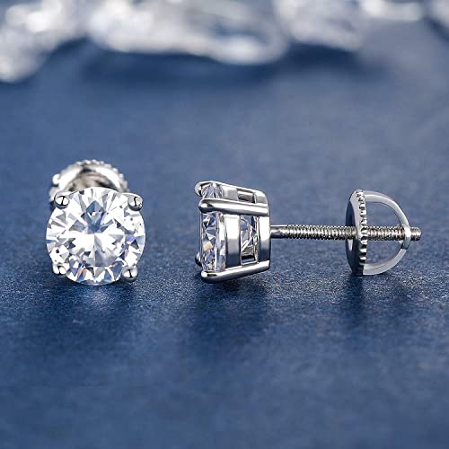Pack Of Screw Back Earrings 18K Gold Plated Cubic Zirconia Cz Simulated Diamond Studs For Women Men Hypoallergenic For Sensitive Ears Helix Piercing Post #TOP2