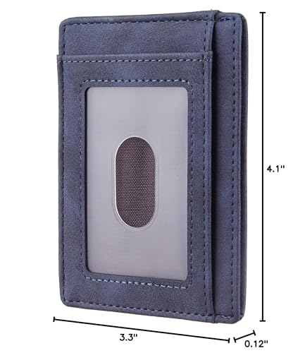 Image of Travelambo Slim Wallet Front Pocket Minimalist Leather RFID Blocking Medium Size