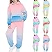 Kids Gradient Sweatsuits Loose Long Sleeve Pullover Sweatshirt and Jogger Sweatpants Girls Boys Tracksuit for 4-15 Years