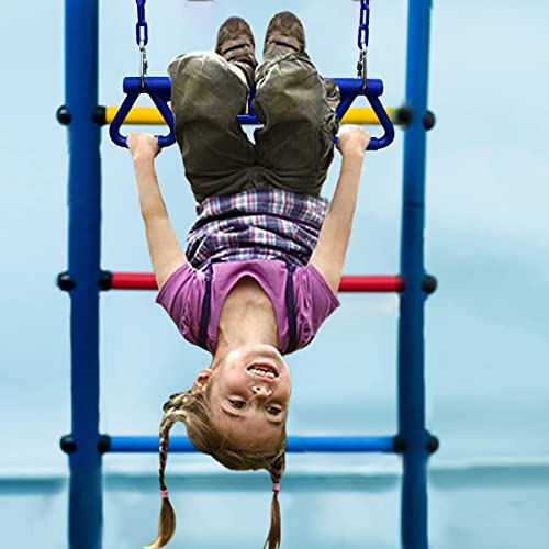 Image of REZNOR Trapeze Swing Bar Playset with Plastic Gym Trapeze Bar for Kids /Adults, | Weight Capacity 120 kg (Blue)