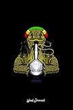  Weed Journal: Dot Grid Journal - Rasta Iguana Smoking Marijuana Bong Funny Weed Stoner Gift - Black Dotted Diary, Planner, Gratitude, Writing, Travel, Goal, Bullet Notebook - 6x9 120 pages