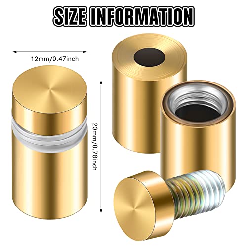 8 Sets Stainless Steel Standoff Screws Advertising Standoff Mount Metal Standoff Hardware Wall Sign Mounting Hardware For Hanging Acrylic Picture Frame (1/2 X 0.79 Inch) #TOP2