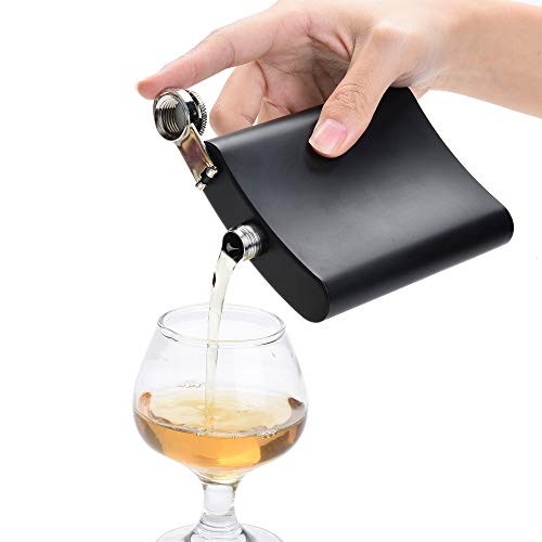 12 Pcs 8 Oz Hip Flask For Liquor Matte Black Stainless Steel Leakproof With Funnel For Gift, Fishing, Camping,Hunting,Hiking,Wedding Party, Traveling #TOP3