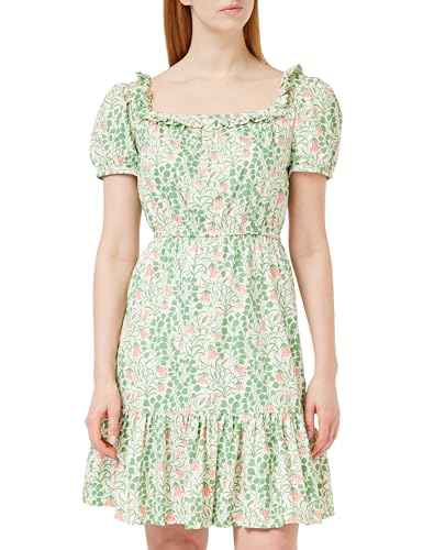 People Tree Women's V&A Harebell Short Dress in Multi on Pristine (Multi Coloured), 100% Organic Certified Cotton, Size 8