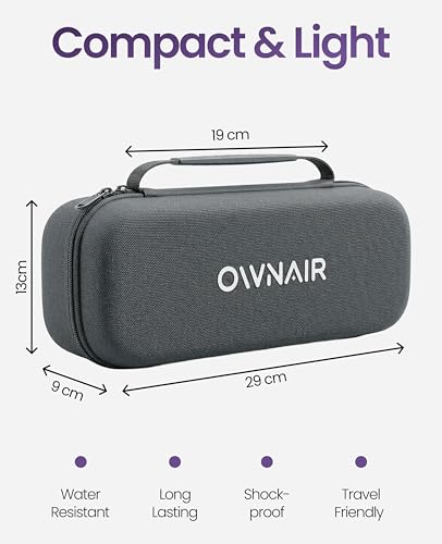 Image of Ownair 2-in-1 Steamer Travel Case - Hard Shell Portable Organizer with Handle, Shockproof & Water-Resistant Carry Bag for Garment Steamer & Accessories, Compact Lightweight Storage (Dark Grey)