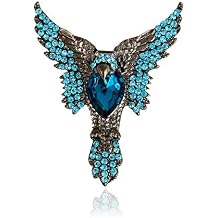 Tvoip Vintage Brooch Fashion Personality Set Diamond Animal Eagle Brooch Pin For Women Men