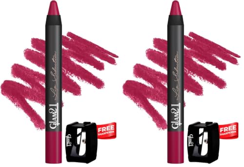 Image of Glam21 Lip Seduction Non- Transfer Crayon Lipstick up to 12 Hours Stay | Lightweight & Longlasting|Creamy Matte | Smudge Proof - 3.6gm|Pink Charm|06 (Pack of 2)