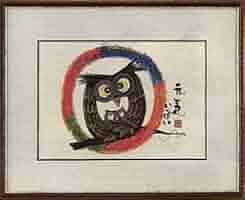 岩本峯斎　絵　もうすぐ夜明け　フクロウ 岩本峯斎 絵 もうすぐ夜明け フクロウ - メルカリ