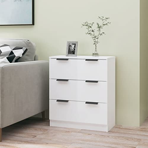 Loibinfen 3 Drawer Dresser, Chest Of Drawers With 3-Layer Modern Floor Storage Cabinet, Nightstand For Bedroom, Living Room, High Gloss White 23.6"X11.8"X27.6" (3 Drawer/C) #TOP11