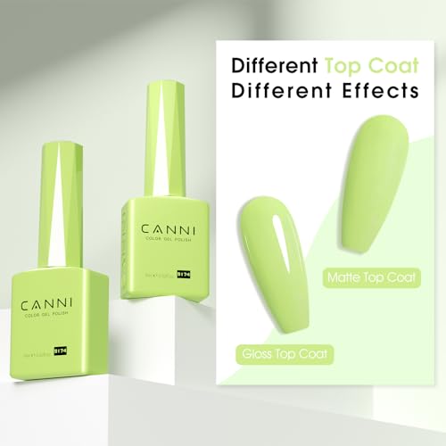 Image of CANNI 9ml Light Yellow Green Gel Nail Polish High Gloss UV LED Soak Off Gel