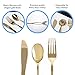 Stately Elegance Designs 300 Piece Gold Plastic Silverware Set – Includes 100 Forks, 100 Knives and 100 Spoons – Looks Like Gold Cutlery – Heavy Duty Durable Disposable Flatware Set