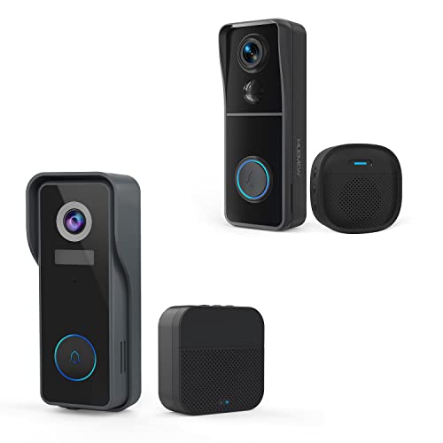 Doorbell Camera with Chime, MUBVIEW Video Doorbell Wireless with Motion Zones Customization, Voice Changer, PIR Human Detection, No Monthly Fees, Battery-Powered Smart WiFi Doorbell
