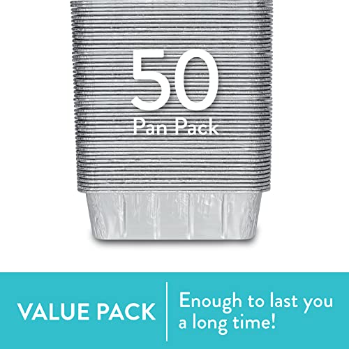 Dobi Loaf Pans [50 Pack] - Disposable Aluminum Foil Bread Baking Tins, Size: 8 1/2" X 4 1/2" X 2 1/2" #TOP2