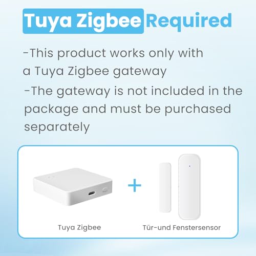 4 Stücke Tür Fensterkontakt Smart Home, LincoSoft Zigbee Fenstersensor Tuya, Drahtlose Home Security Alarmanlage für Smarten Heizkörperthermostat Haus, Garage, kompatibel mit Alexa und Google Home