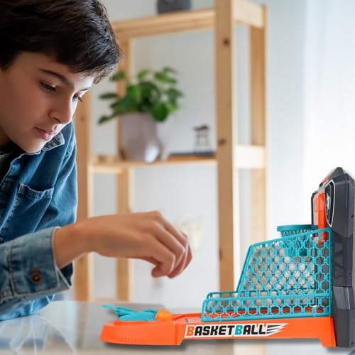 OLEOCA Tabletop Basketball Game – Mini Basketball Arcade for Kids, Fun Indoor Desk Games with Electronic Scoring, Basketball Toy for Boys & Girls, Skill-Building Game for Ages 3+