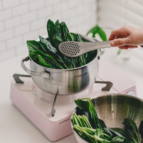 Dr.hows Young Stain Simple Kitchen Tool, 304 Stainless Steel Kitchen Utensils, Easy To Clean,Heat Resistant, Ladle, Spatula, Tongs, Whisk (Simple Tweezers Tongs) #TOP6