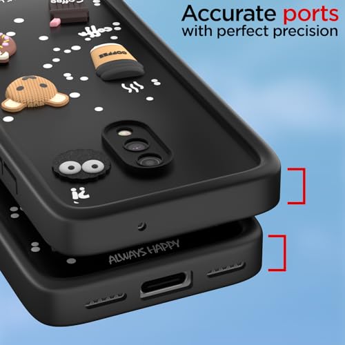 Image of Pikkme Back Cover for OnePlus 6T / Oneplus 7 | Cute Fun Cartoon 3D Bear Silicone Full Body Protection Bumper Cover (Black)