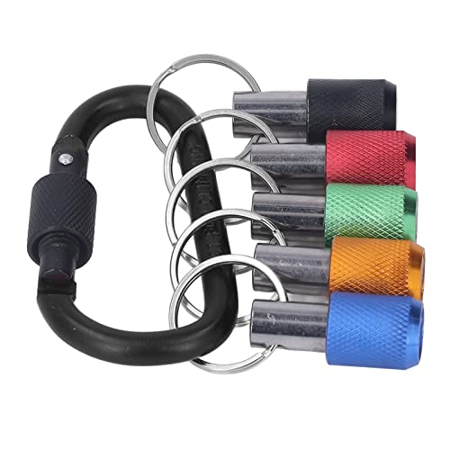 Bithalter Schlüsselanhänger Bohrerhalter Schnellspanner-Schraubendreher-Bit-Verlängerungsstange Schlüsselanhänger für 1/4-Zoll-Sechskantschaft-Bit (Schwarzer Karabiner)