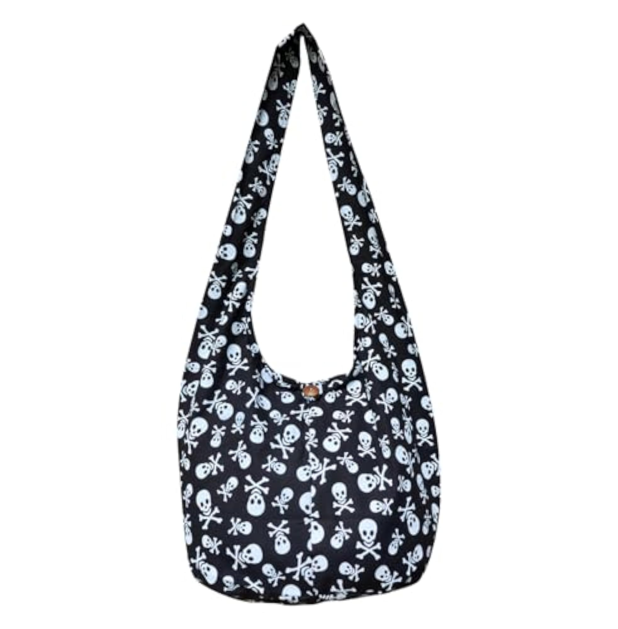 BTP! Skull Punk Rock Hippie Hobo Sling Bag, Black