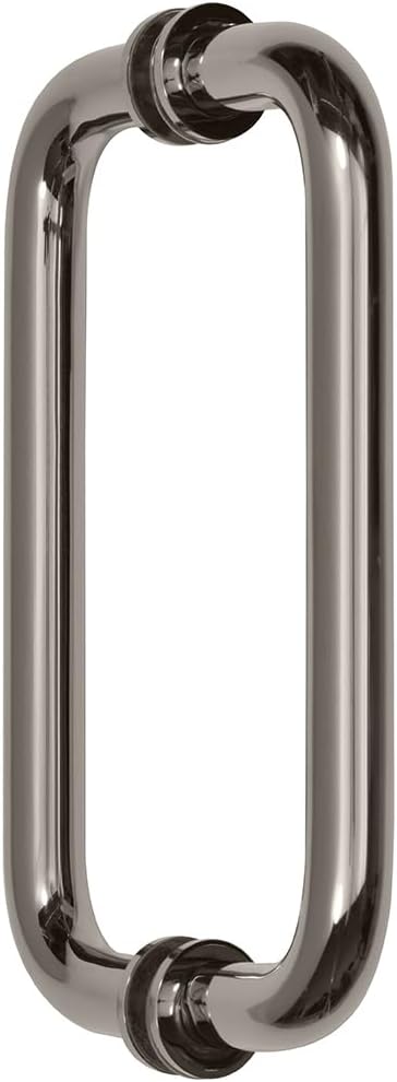 C.R. Laurence CRL 8" Polished Stainless (BM Series) Tubular Back-to-Back Pull Handle with Metal Washers image 3