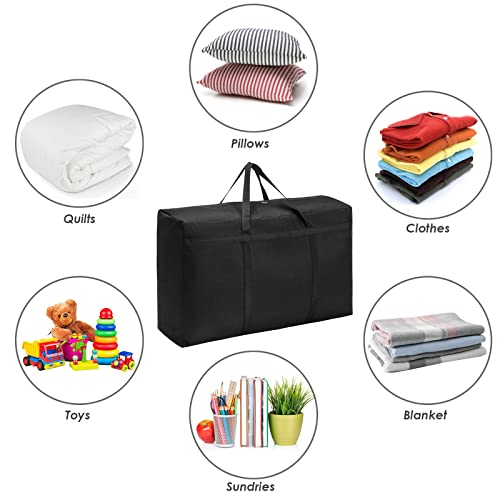 Voency 3 Pack 180L Extra Large Under Bed Storage Bags, Thickened Sturdy 600D Oxford Moving Organizer Bags, Waterproof Heavy Duty Foldable Portable Bag for Duvet, Blankets, Clothes, Bedding, Travel