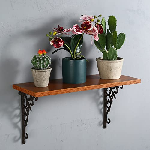 Z Metnal Decorative Shelf Brackets, 6 X 9 Inch, Cast Wrought Iron Metal Mailbox Bracket, 90° Right Angle Victorian Brackets, Wall Decor, Modern Shelving Bracket For Diy Floating Shelves, 2 Pcs #TOP4