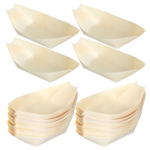 Platos de sushi de madera forma bote 13.5x7.7 cm x250 miniatura 1