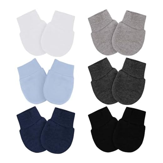 6 Pairs Baby Mittens No Scratch Mittens Infant Soft Gloves Mittens for 0-6 Months Boys Girls