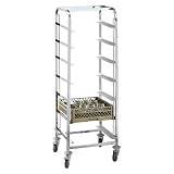 GGM Gastro | GKWH74 | Edelstahl Geschirrkorbwagen - für 7 Körbe Korbmaße: 400x400mm