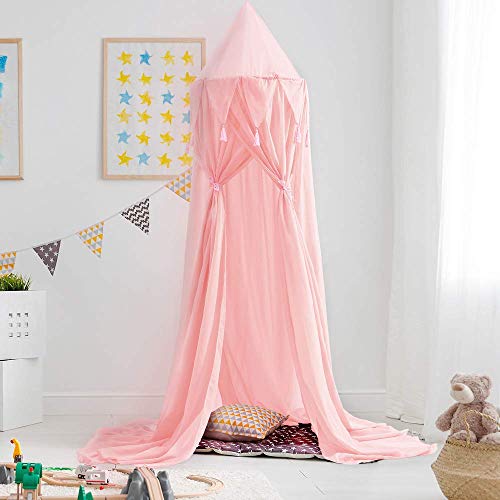 YIKANWEN Baby luifel bedhemel kinderen baby bed chiffon decoratie muggennet voor baby kleedkamer binnen buiten spelen… - Afbeelding 3