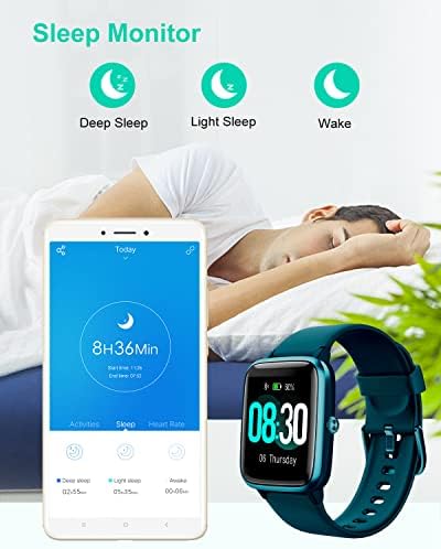 GRV Smart Watch,Fitness Watch with Heart Rate Monitor,Sleep Tracker,Sports Fitness Tracker Watch Pedometer Call SMS Notification Smartwatch for Women Men