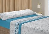 Wueps Juego de Sábanas de Pirineo Térmico Deluxe | 100% Poliéster Suave y Cálido | Incluye Bajera Ajustable (hasta 2 Metros), Encimera y Funda de Almohada (Azul Oscuro, 150cm)