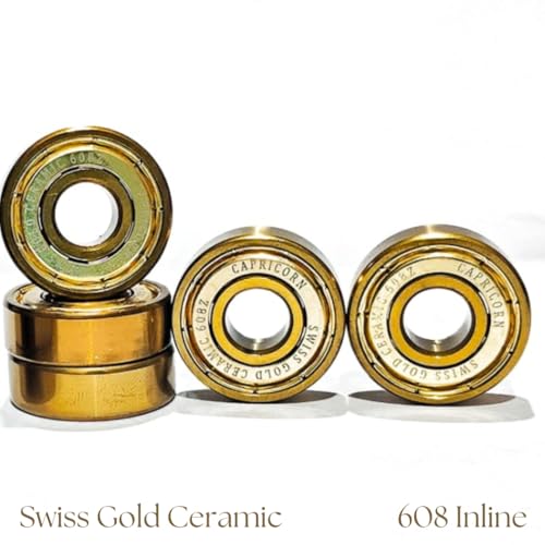 Image of Professional Swiss Gold Ceramic Bearings -quad,inline. (608)