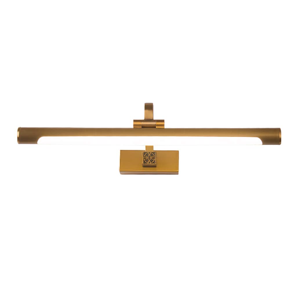 Spiegelleuchten Spiegel Frontleuchte Kupfer Badezimmer Badezimmer Schrank Spiegel Licht Retro Spiegel Licht Wasserdicht Nebel (weißes Licht) (Farbe: Messing Größe: 44-76cm) Wandleuchten