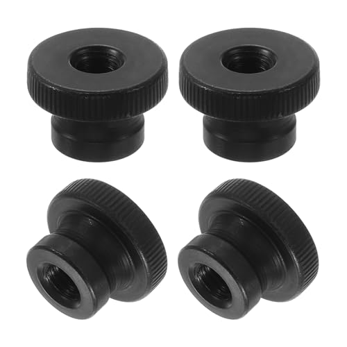 sourcing map Knurled Thumb Nuts, 4Pcs M8 Carbon Steel Nut High Head Through Hole for 3D Printer Part, Black