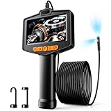 FINIBO Endoskopkamera mit Licht 5m, Dual Lens Endoskop mit 4.3-Zoll-IPS- Bildschirm, 8mm IP67 wasserdichte Inspektionskamera, 1080P HD Rohrkamera, Kanalkamera, 2600mAh Batterie