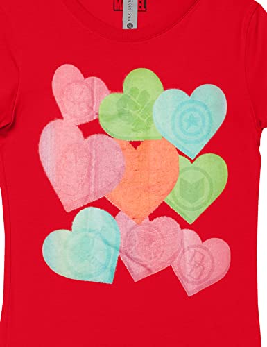Marvel Little, Big Classic Candy Hearts Girls Short Sleeve Tee Shirt2