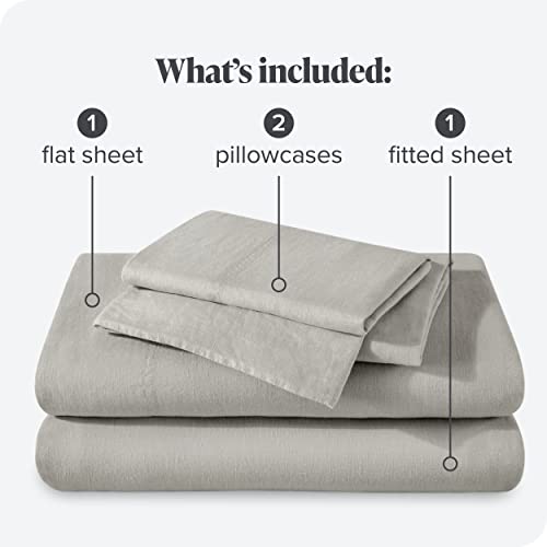 Bare Home King Sheet Set - Luxury 100% Linen King Bed Sheets - Deep Pockets - Easy Fit - 4 Piece Set - Bedding Sheets & Pillowcases (King, Glacier Grey) #TOP5