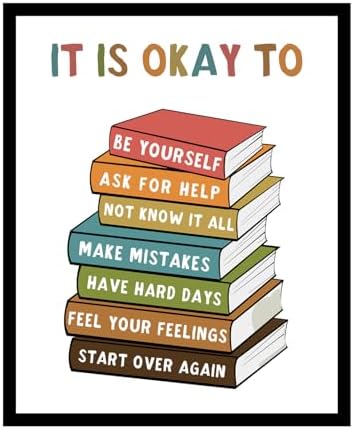 Classroom Signs Wall Art, It Is Okay To Feel Poster for Kids, Soc...