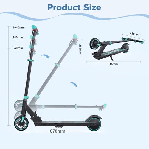 Miniatura 11 de Rcb R15 Patinete Eléctrico Niños 8-12-16 Años - Máx.20 Km H, Autonomía Máxima 16 Km, Scooter Eléctrico Plegable Para Niños - Regalo Para Niños Y Adolescentes Negro-Azul