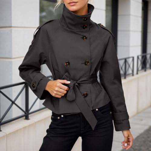 Womens Coats Button Down Clothing Long Sleeve Clothes Plain Tops - image 2