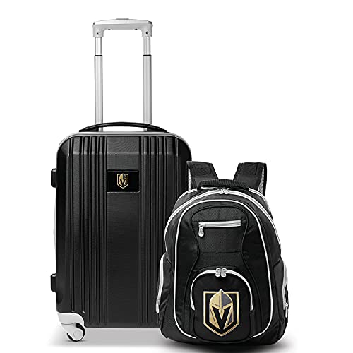 Denco Vegas Golden Knights 2-Piece Luggage Set, Includes 21-inch Two-Tone Hardcase Spinner and 19