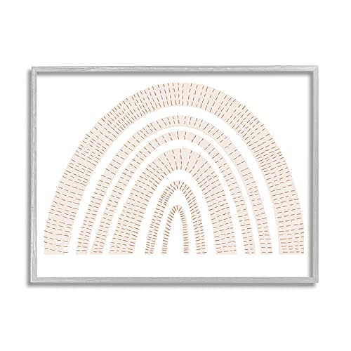 Image of 'Neutral Patterned Rainbow Arches Minimal'| Framed Giclee Art | Stupell Industries | Gray, 30 x 24 Inches, Easy to Hang and Sturdy, Made in USA, by Lil' Rue