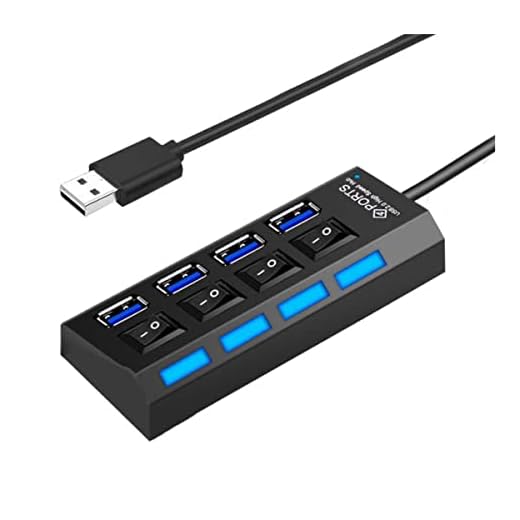 Hub USB 2.0 com 4 portas e tecnologia de economia de energia através de interruptores e indicadores LED. (Preto)