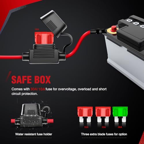 Image of Nilight LED Light Bar Wiring Harness Kit 12AWG Heavy Duty 12V 5Pin Rocker Switch Laser On Off Waterproof Switch Power Relay Blade Fuse-2 Lead (10038W)