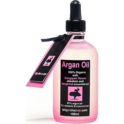 Pure Argan Oil with Frangipani Flower Absolute and Bergamot Essential Oil. 100ml. Organic. for Face, Body, Hair Cover