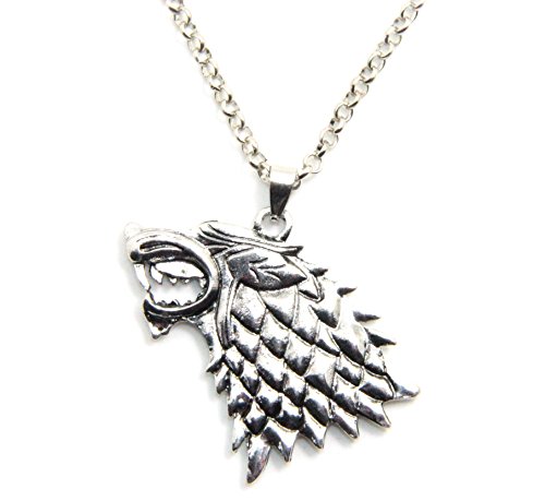 Inspired By Game of Thrones Song of Ice and Fire Vintage Stark Dire Wolf Pendant Necklace