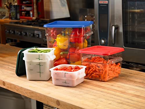 Image of Carlisle FoodService Products Squares Square Food Storage Container with Stackable Design for Catering, Buffets, Restaurants, Plastic, 4 Quarts, White