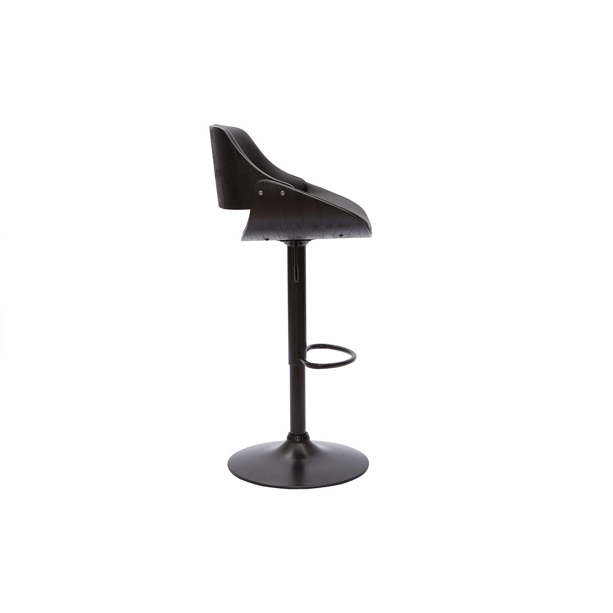 Miliboo Design-Barhocker höhenverstellbar Holz und schwarzes Metall Clash