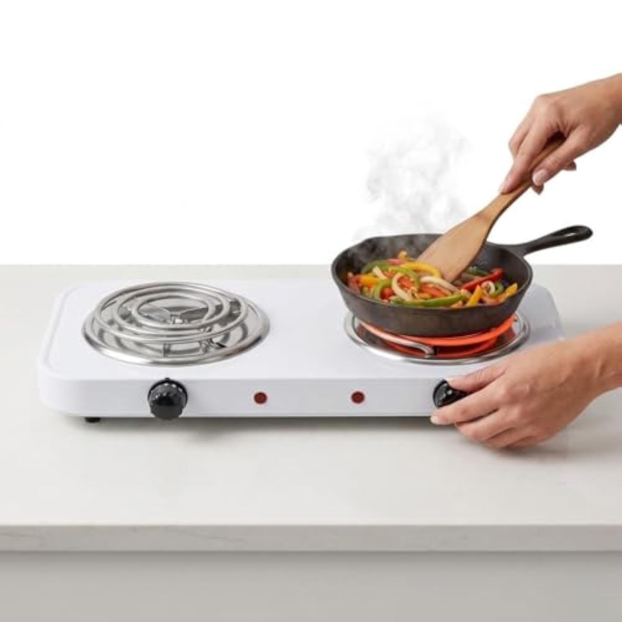 Double Burner Electric Hot Plate 2000W with Rapid Heating